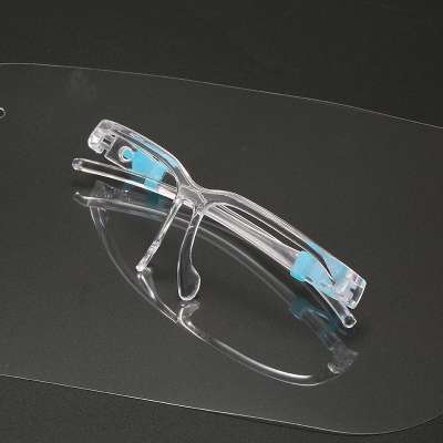 Custom clear transparent plastic Plastic glass frame for Hengde face shield with eyeglass frame